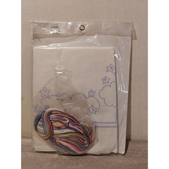 Bucilla Heavenly Bunnies Stamped Cross Stitch Kit Sheet & Pillowcase Set 41088 - Picture 4 of 4